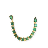 Emerald Double Chain Stud Earrings