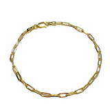 Sterling Silver Paper Clip Chain Link 7” Bracelet