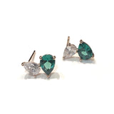 Kory Double Teardrop CZ Studs