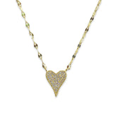 Twisted Pave Heart Necklace