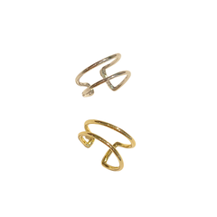 Sterling Silver Double Lines Conch Ear Cuff