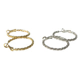 Krista Beaded Textured 1.25” Hoop Earrings