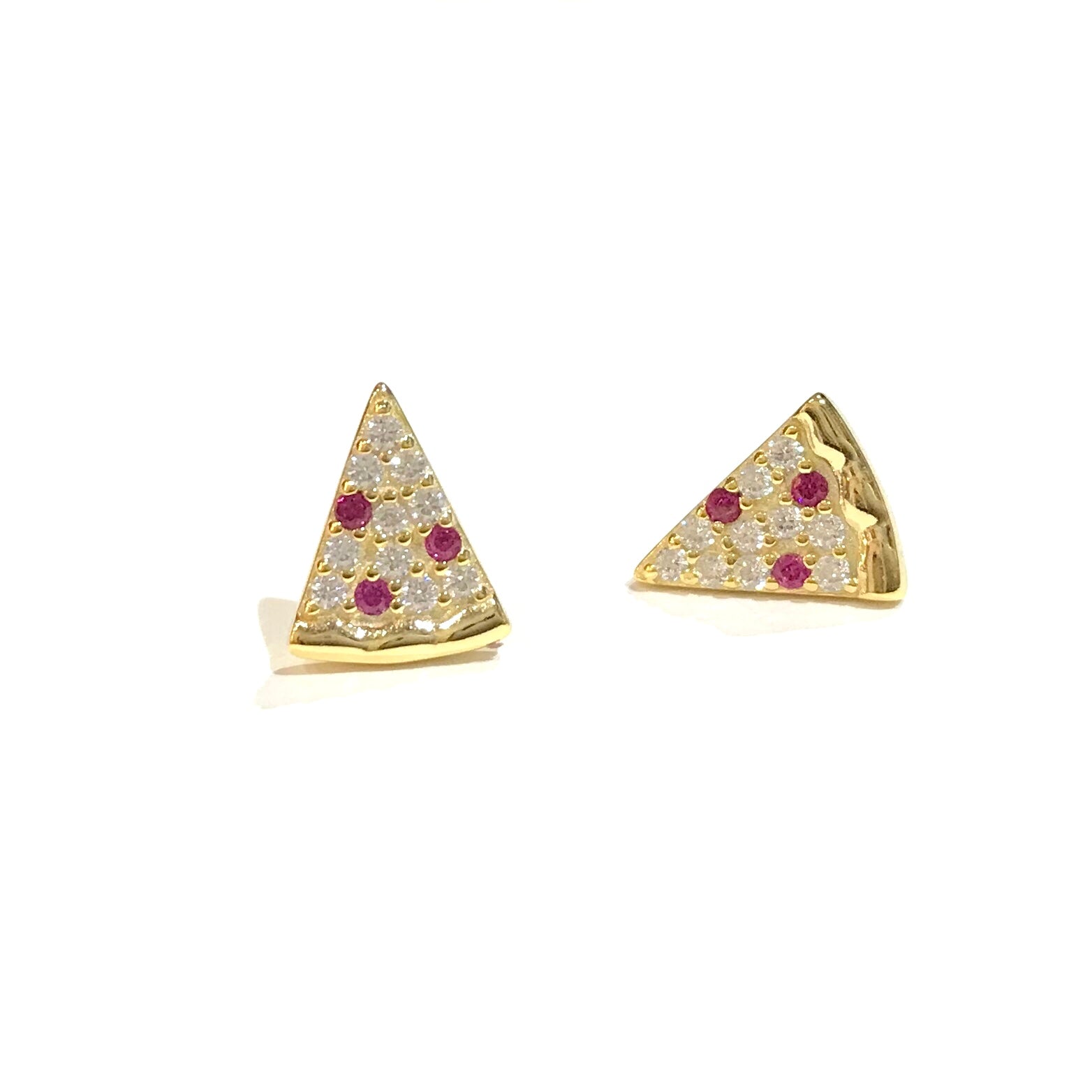 Sterling Silver Pepperoni Pizza Studs