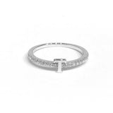 Initial Sparkle SILVER Ring