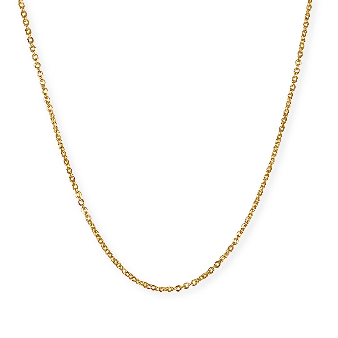 18K Gold Filled Rolo 1mm Chain Necklace