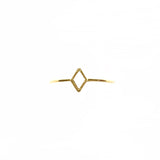 Sterling Silver Gold Diamond Outline Ring