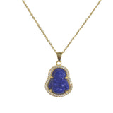 Buddha Gemstone Halo 16” Necklace