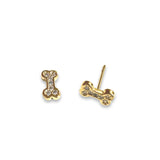 18K Gold Filled Dog Bone Stud Earrings