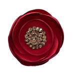 Crystal Magnetic Round Flower Brooch