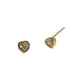 Noellery Amy Heart Bezel Birthstone Earrings