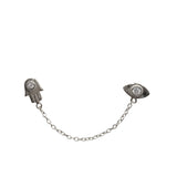 Evil Eye Hamsa Double Chain Stud Earrings