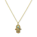 Multi Color Hamsa Necklace