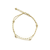 Sterling Silver Bezel Twist Chain Layered Anklet