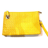 Michelle Buckle Basket Woven Clutch Crossbody Handbag