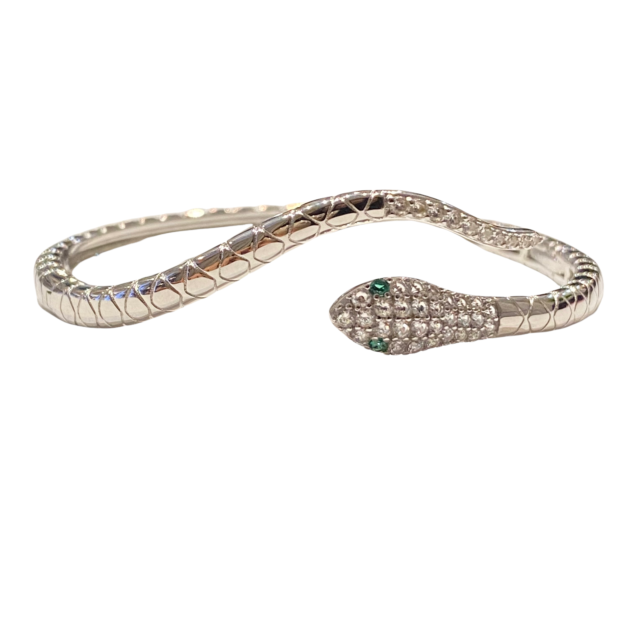 Sterling Silver Sassy Snake Cuff Bracelet