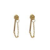 Barbara Plain Chain Stud Earrings