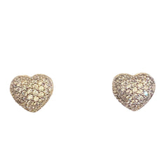 Amore Puffy Heart Studs