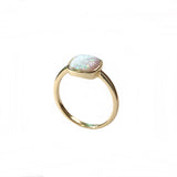 Opaline White Opal Square Ring