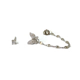 Sweet Butterfly Chain Stud Unbalanced Earring Set