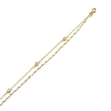 Sterling Silver Bezel Twist Chain Layered Anklet