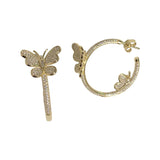 Sweet Butterfly Hoop Earrings