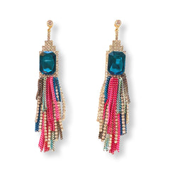 Krista Emerald Cut Chandelier Statement Earrings