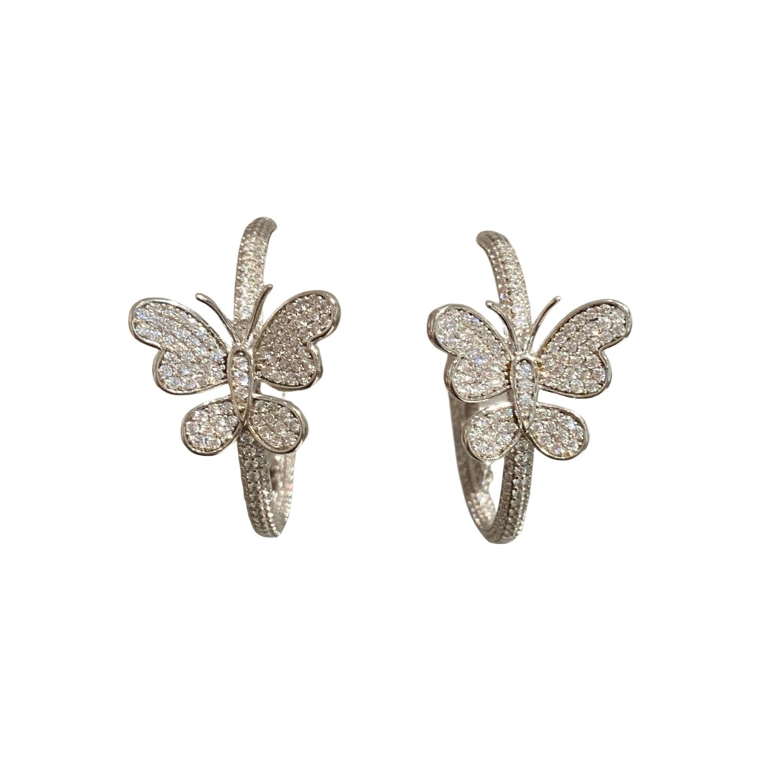 Sweet Butterfly Hoop Earrings