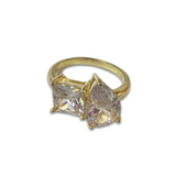 Adriene Clear Two Stone Cocktail Ring