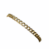 Two Tone Cuban Chain Medium Thick 4mm & 7” Bracelet