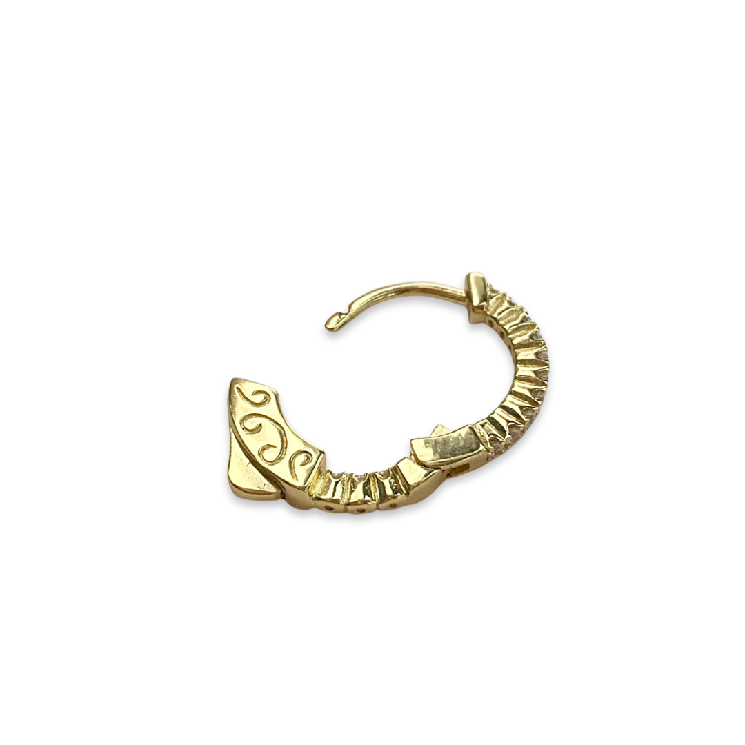 French Clasp Pave 0.6” Tiny Hoop
