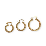 Gold Filled Twist Clasp Hoops