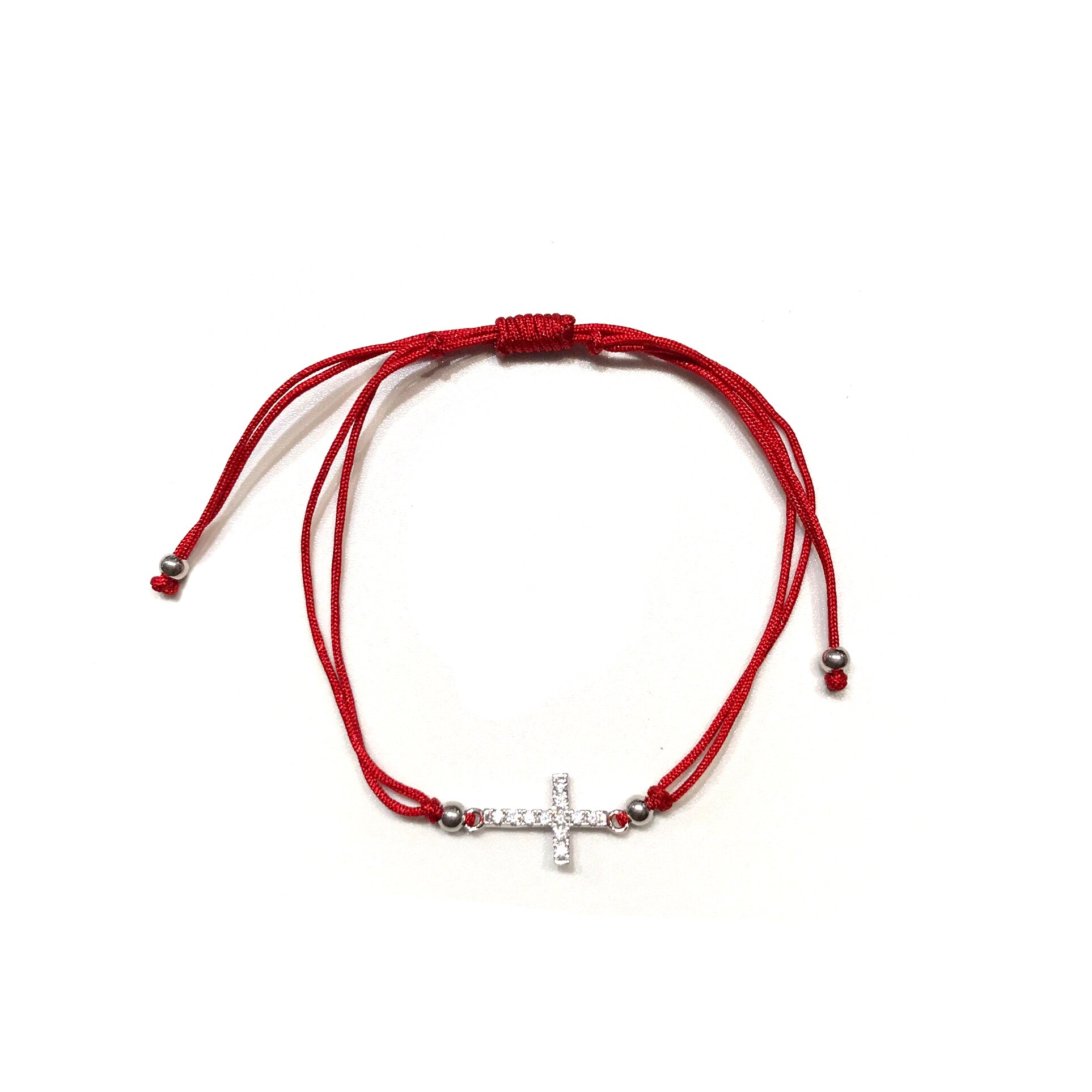 Cross CZ Red Thread Bracelet