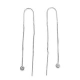 Amy Solo Bezel Threader Earrings