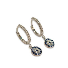 Haggy Evil Eye Disc Charm Huggies