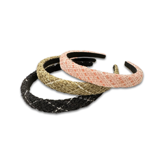 Noellery Tweed Puff Thin Headband