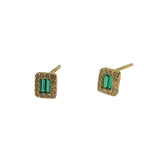 Geovana Baguette Birthstone Studs