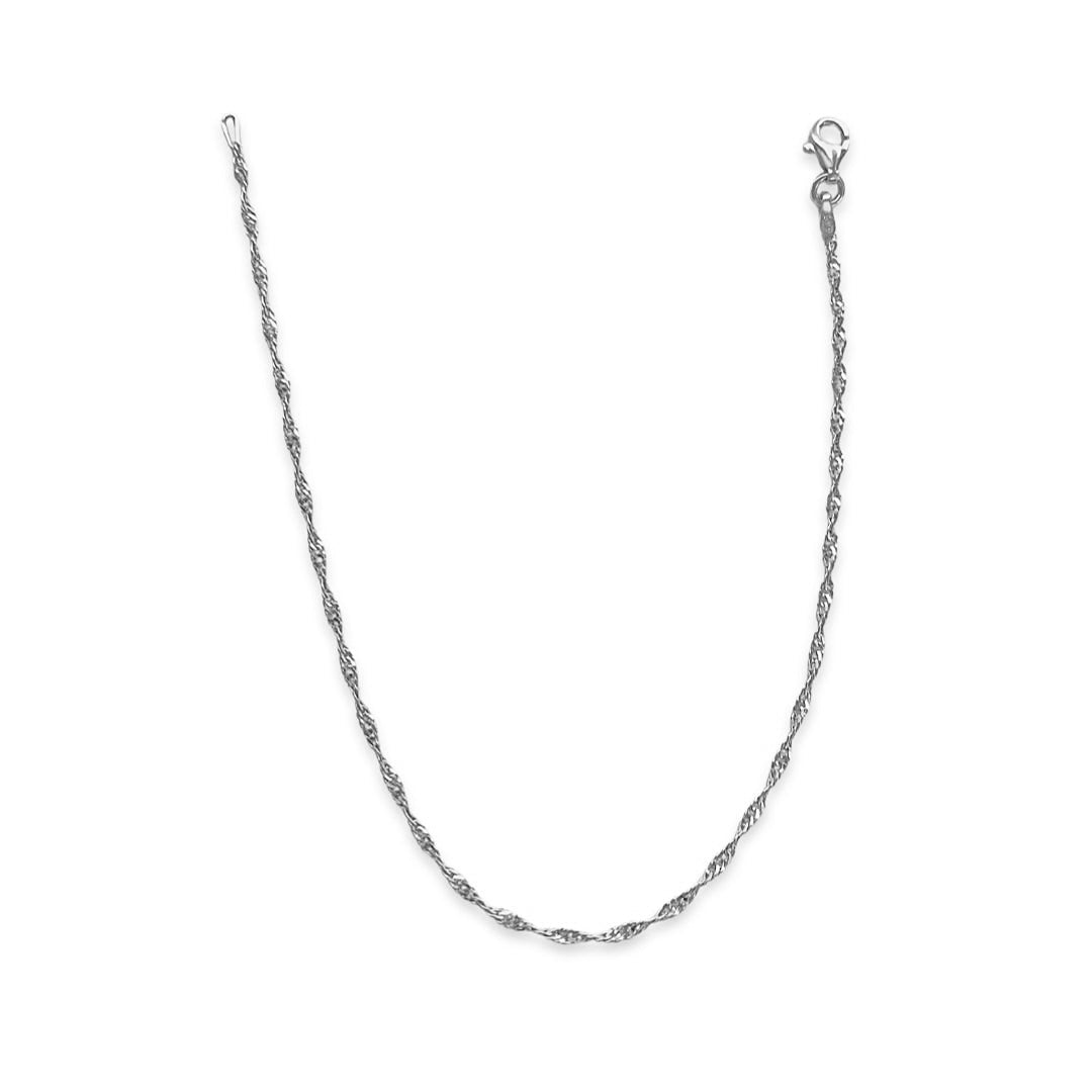 Sterling Silver Wide Twisted Anklet