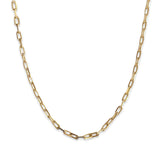 Gold Filled 2mm Thin Paper Clip Chain Necklace