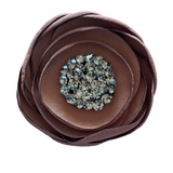 Crystal Magnetic Round Flower Brooch