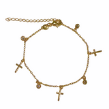 Gold Filled Cross Charm Bracelet
