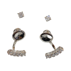 Jacklyn Mini Swing CZ Jacket Earrings