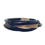 Joellery Leather Stacked Bar Bracelet