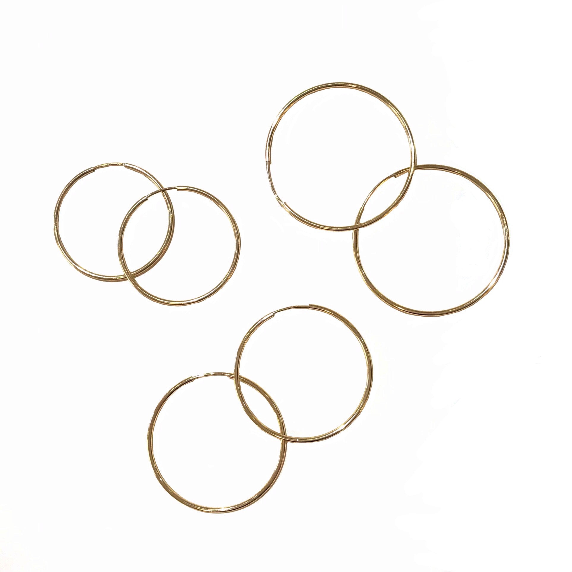 Sterling Silver Hoops Gold Thin