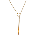 Laura Circle Bar Lariat Necklace