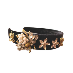 Velvet Bumble Bee Charm Pearl Headband