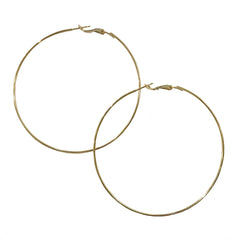 Brass Thin Plain Clasp Hoops