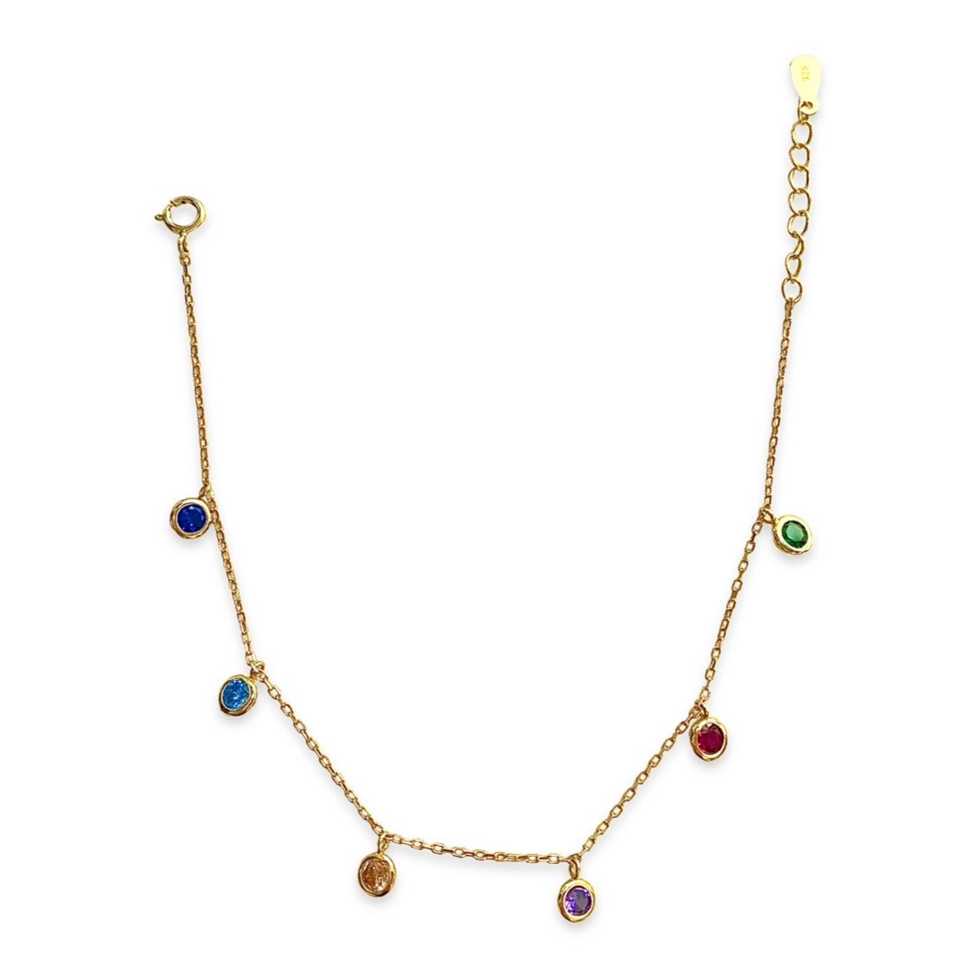 Amy Dangle Bezel Rainbow Bracelet
