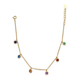 Amy Dangle Bezel Rainbow Bracelet