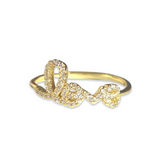 Amore Love Cursive Script Pave Ring