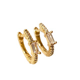 Emerald Cut Gold Filled Huggies